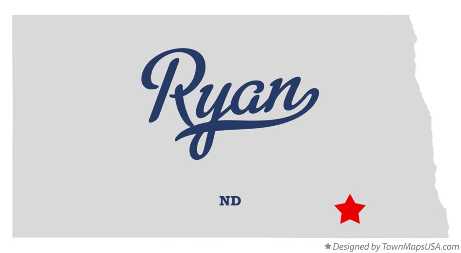 Map of Ryan North Dakota ND