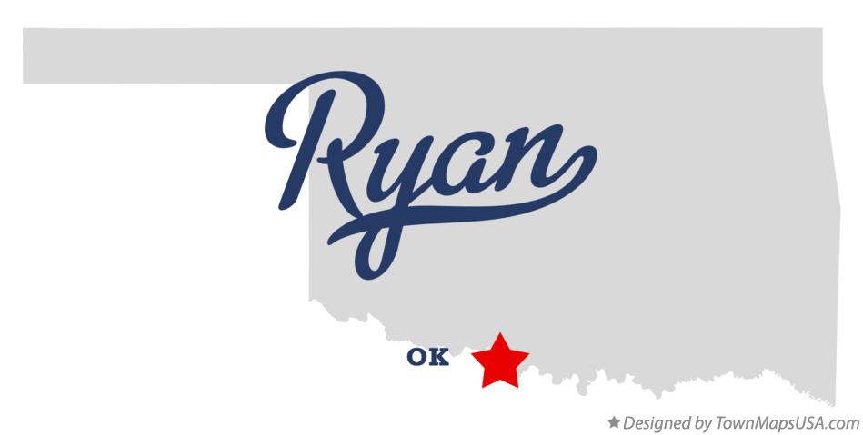 Map of Ryan Oklahoma OK