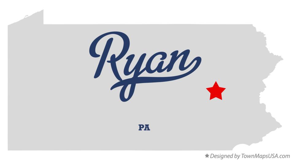 Map of Ryan Pennsylvania PA