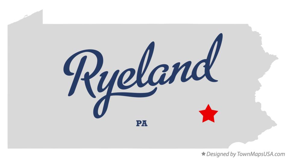 Map of Ryeland Pennsylvania PA