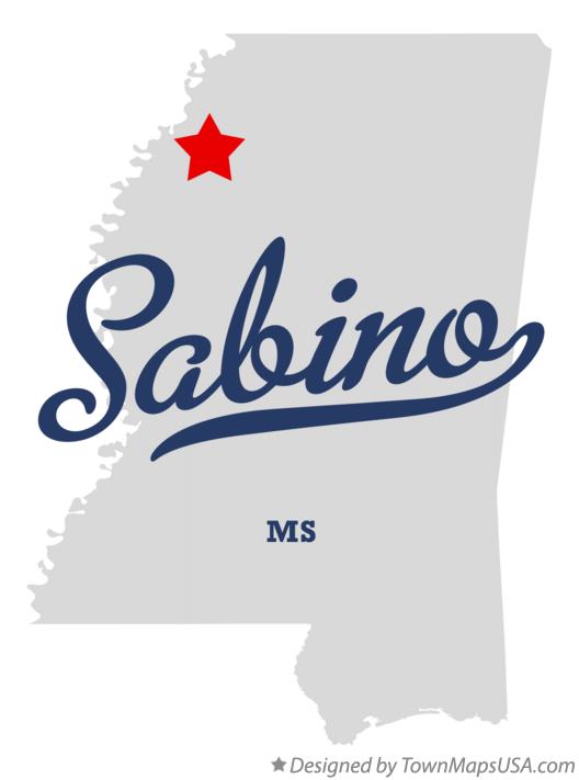 Map of Sabino Mississippi MS