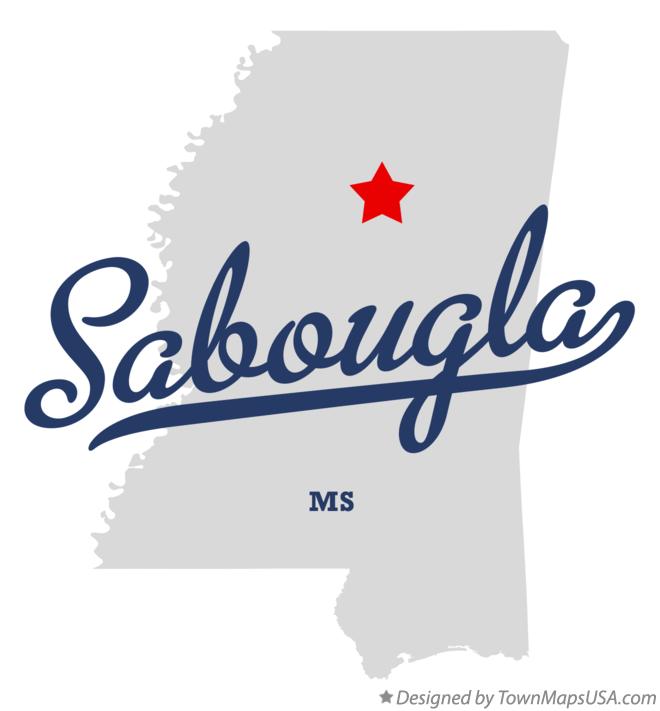 Map of Sabougla Mississippi MS