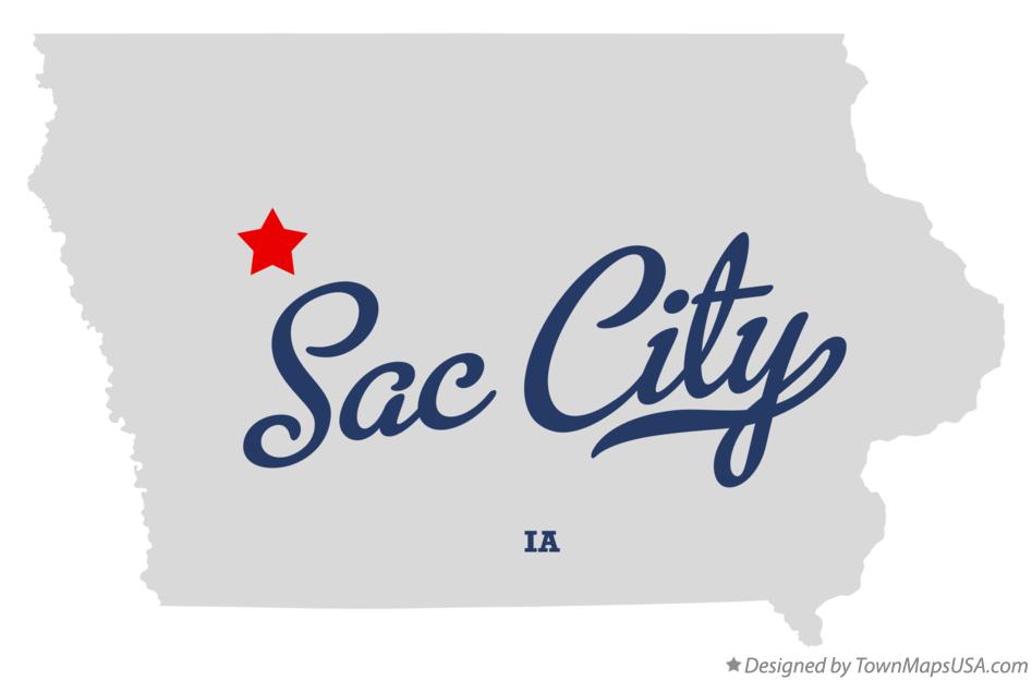 Map of Sac City Iowa IA