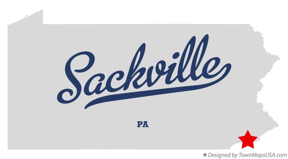 Map of Sackville Pennsylvania PA