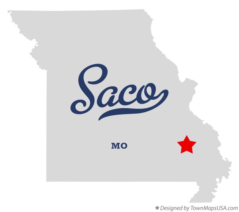Map of Saco Missouri MO