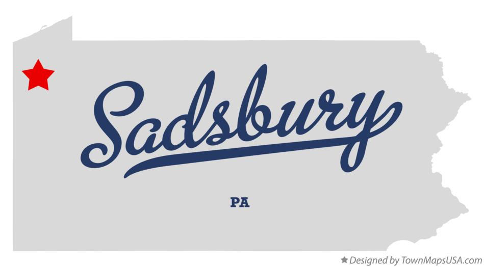 Map of Sadsbury Pennsylvania PA