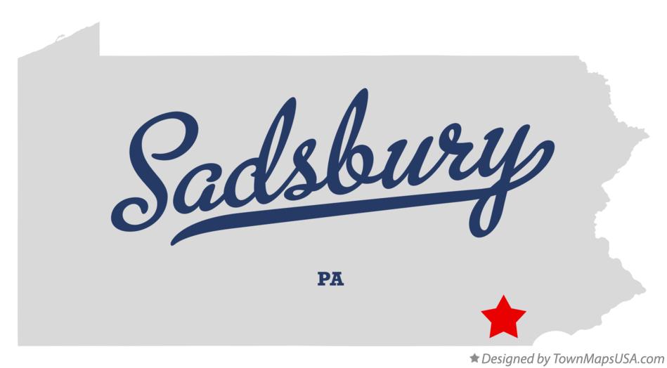 Map of Sadsbury Pennsylvania PA