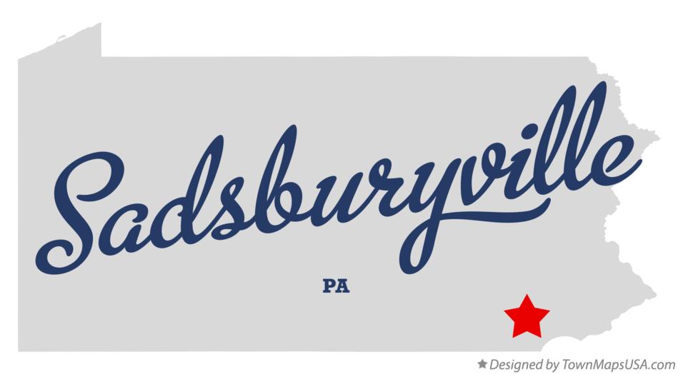 Map of Sadsburyville Pennsylvania PA
