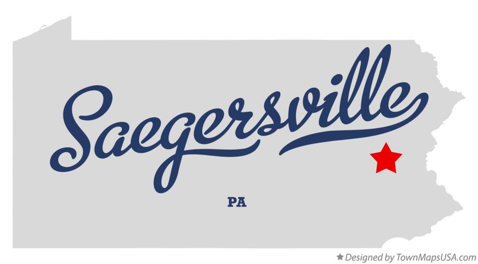 Map of Saegersville Pennsylvania PA