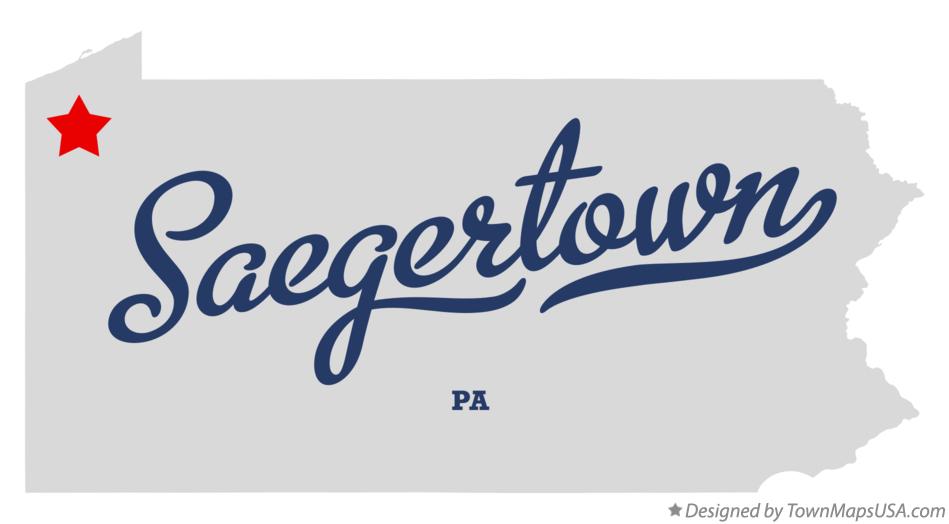 Map of Saegertown Pennsylvania PA