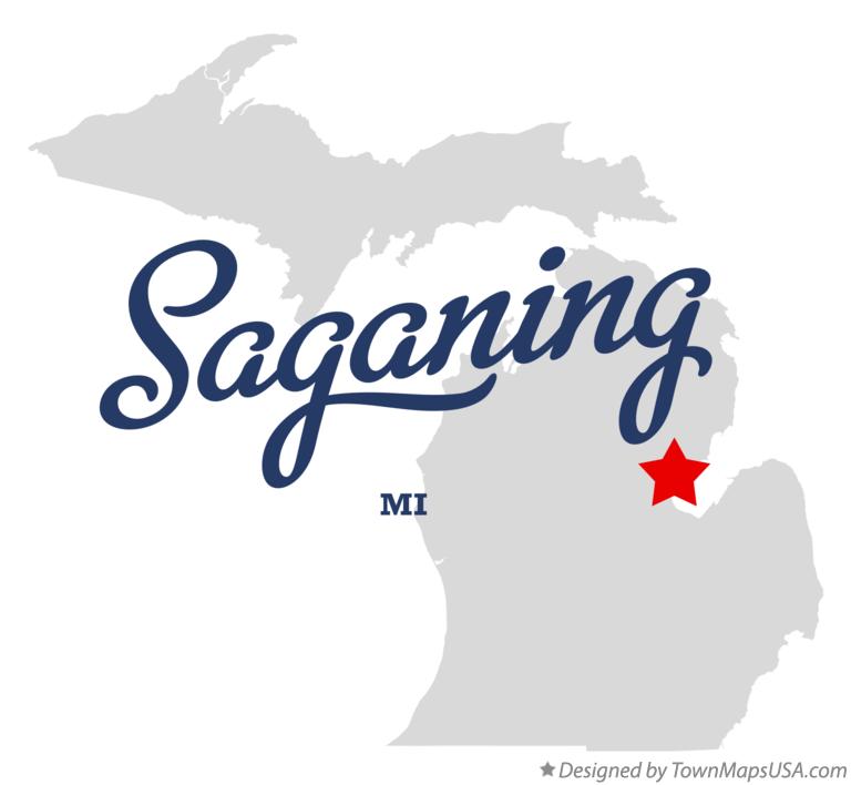 Map of Saganing Michigan MI