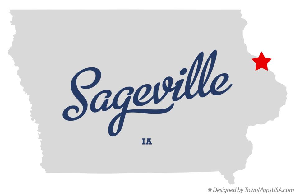 Map of Sageville Iowa IA