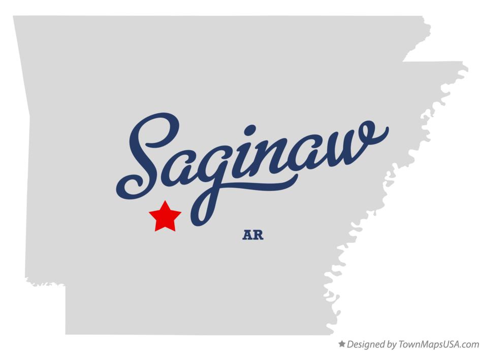 Map of Saginaw Arkansas AR