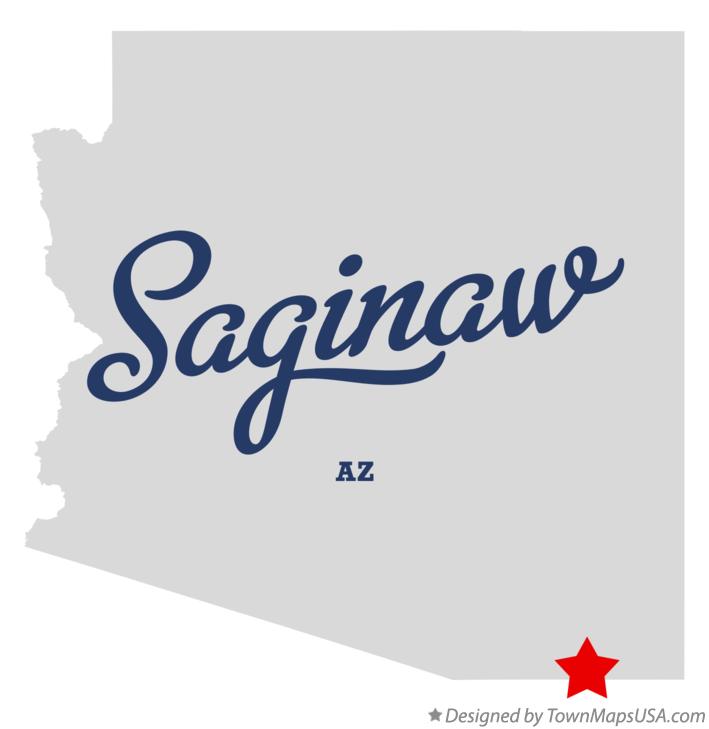 Map of Saginaw Arizona AZ