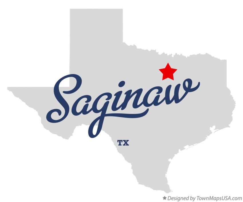 Map of Saginaw Texas TX
