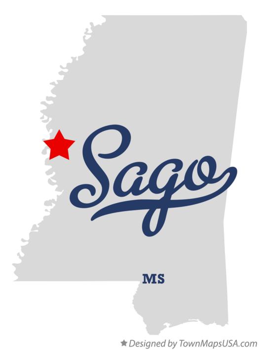 Map of Sago Mississippi MS