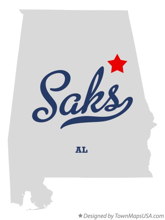 Map of Saks Alabama AL