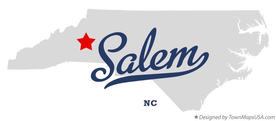 Map of Salem North Carolina NC