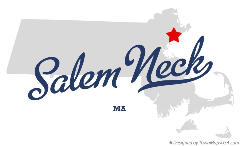 Map of Salem Neck Massachusetts MA