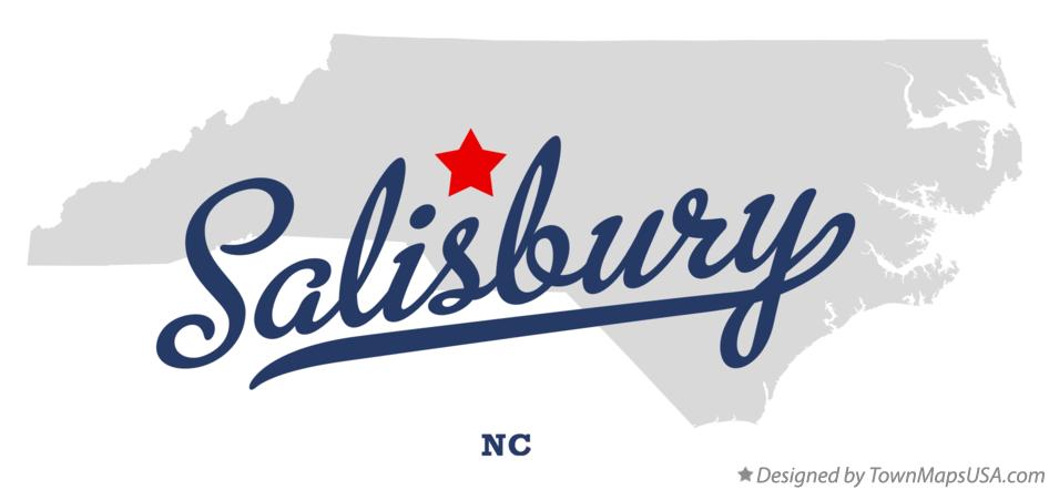 Map of Salisbury North Carolina NC