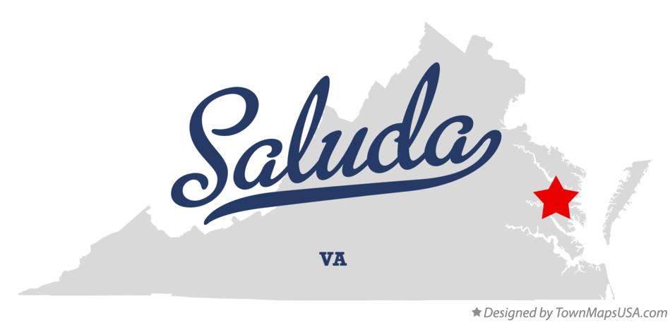 Map of Saluda Virginia VA