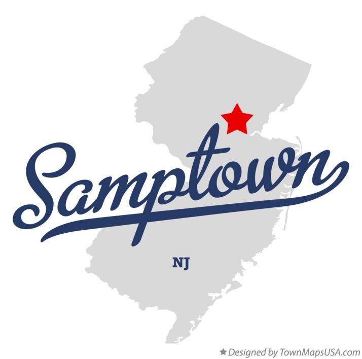 Map of Samptown New Jersey NJ