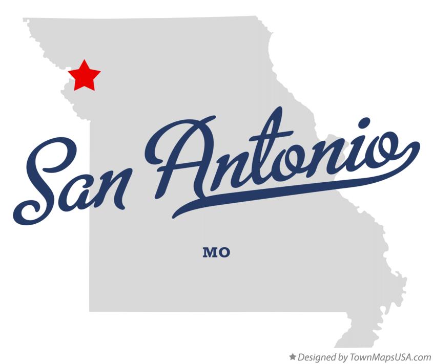 Map of San Antonio Missouri MO