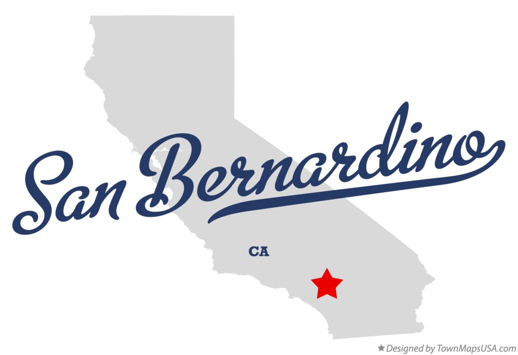 Map of San Bernardino California CA