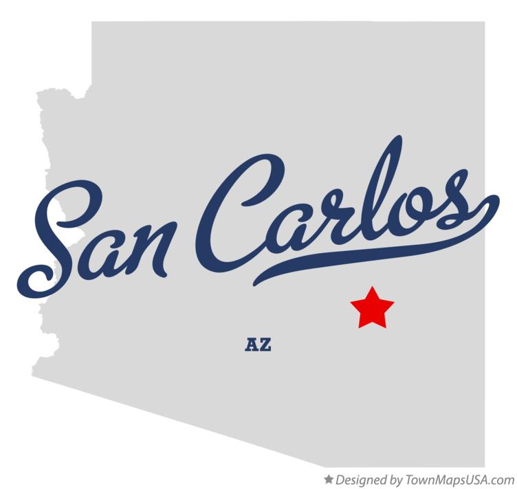 Map of San Carlos Arizona AZ