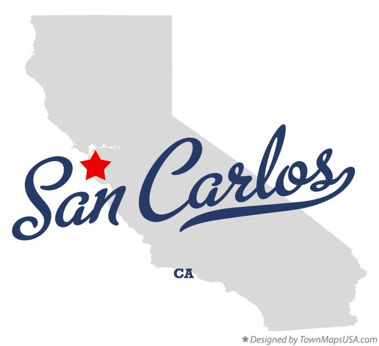 Map of San Carlos California CA