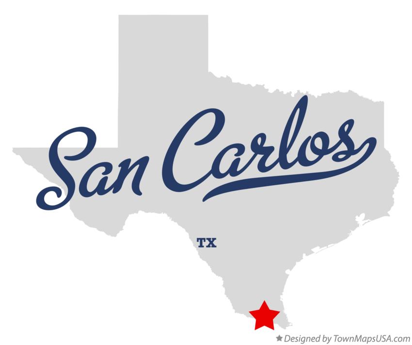 Map of San Carlos Texas TX
