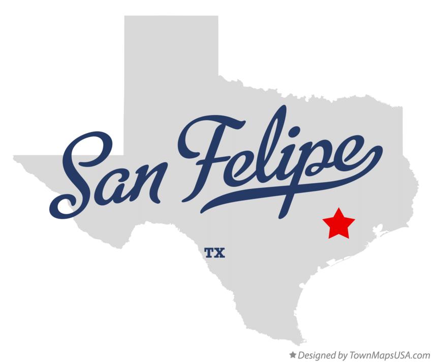 Map of San Felipe Texas TX