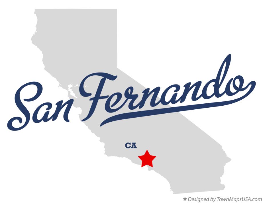 Map of San Fernando California CA