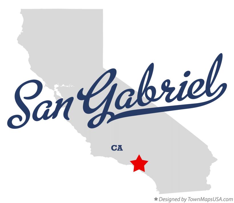 Map of San Gabriel California CA