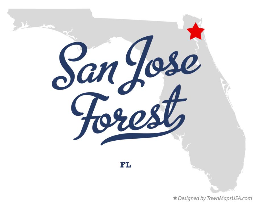 Map of San Jose Forest Florida FL