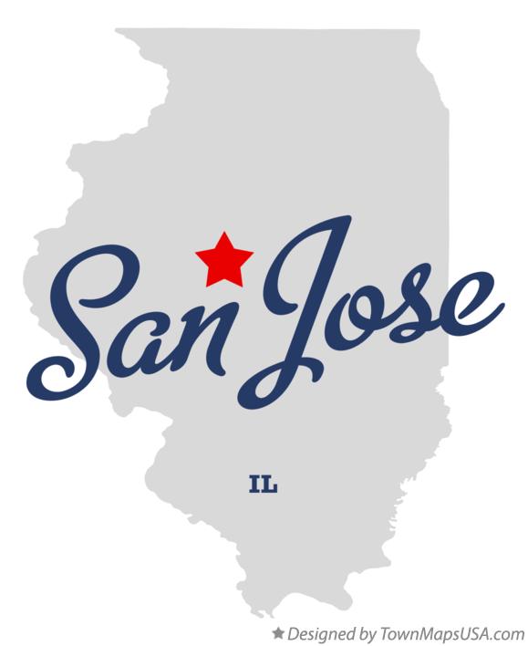 Map of San Jose Illinois IL