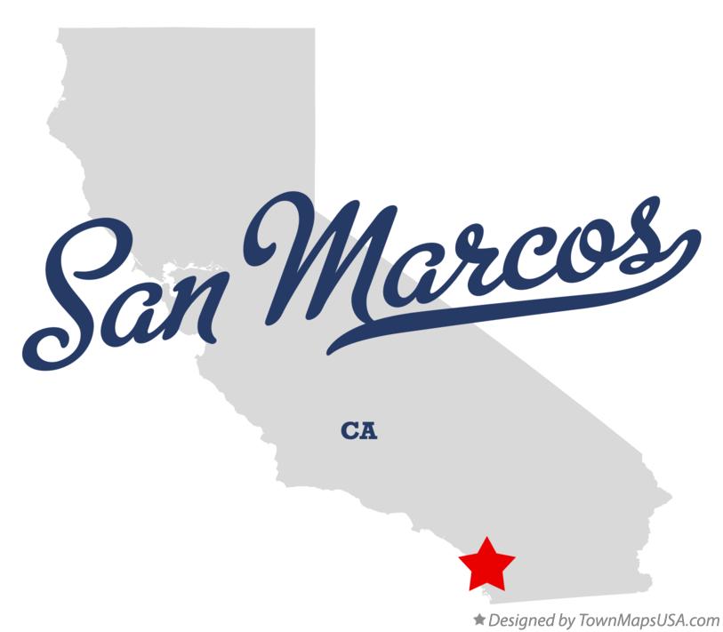 Map of San Marcos California CA