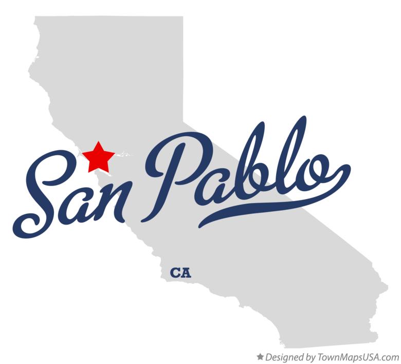 Map of San Pablo California CA