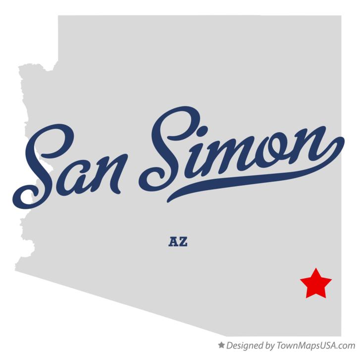Map of San Simon Arizona AZ