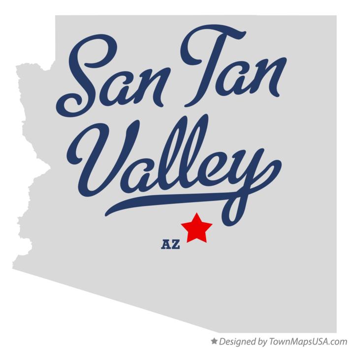 Map of San Tan Valley Arizona AZ