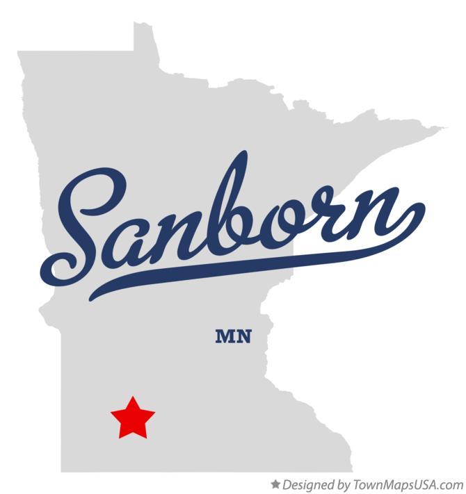 Map of Sanborn Minnesota MN