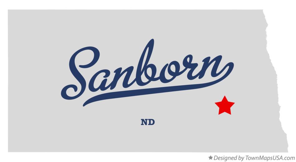 Map of Sanborn North Dakota ND