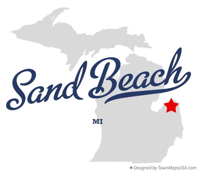 Map of Sand Beach Michigan MI