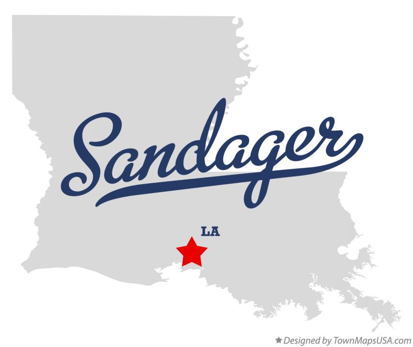 Map of Sandager Louisiana LA