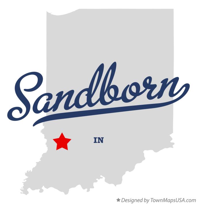 Map of Sandborn Indiana IN
