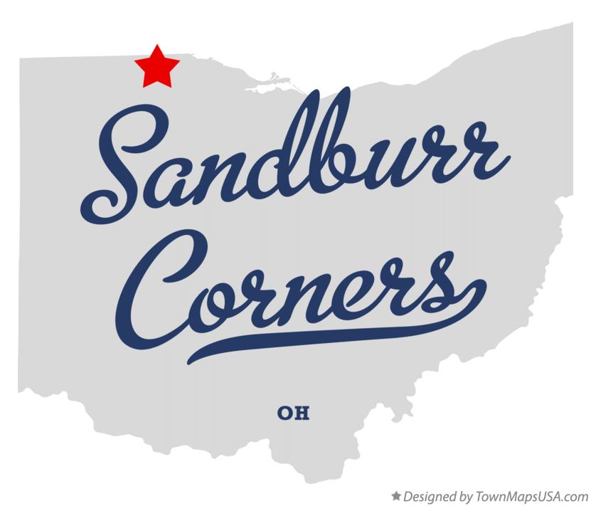 Map of Sandburr Corners Ohio OH