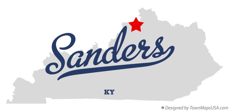 Map of Sanders Kentucky KY