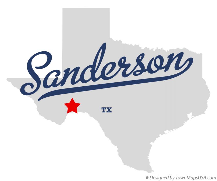 Map of Sanderson Texas TX