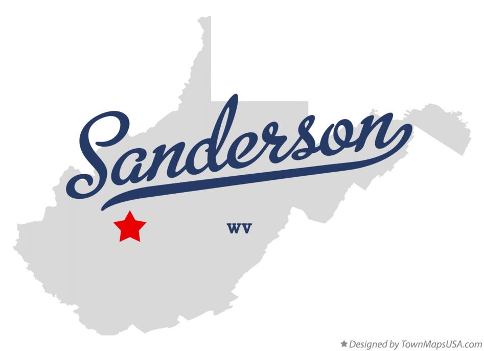 Map of Sanderson West Virginia WV