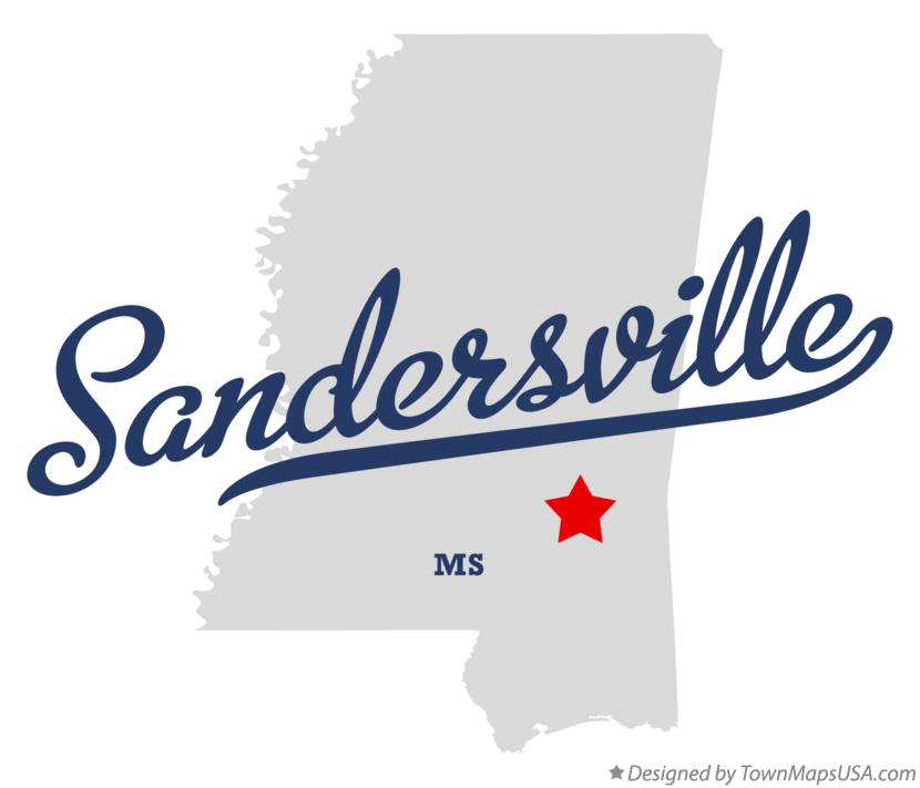 Map of Sandersville Mississippi MS